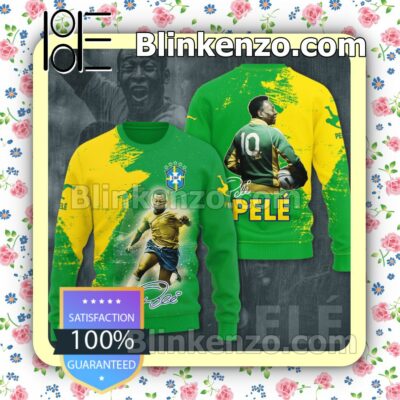 Pelé Legend Of Football Signature Pullover Hoodie b