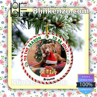 New Personalized Photo Tis The Season To Be Jolly Dog Cat Hanging Ornaments