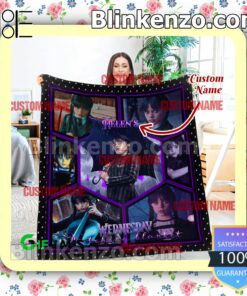Personalized Wednesday Movie Watching Queen King Blanket