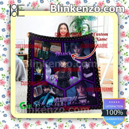 Personalized Wednesday Movie Watching Queen King Blanket