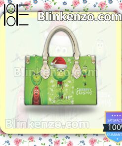 The Grinch Merry Christmas Let It Snow Leather Totes Bag c