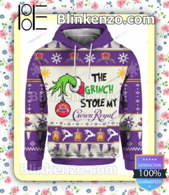 The Grinch Stole My Crown Royal Pullover Hoodie Jacket a
