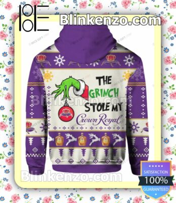 The Grinch Stole My Crown Royal Pullover Hoodie Jacket b