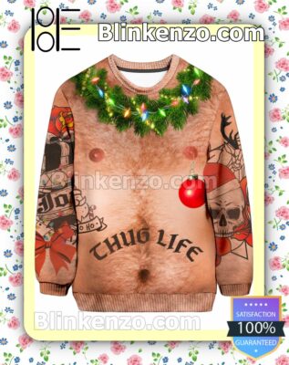 Thug Life Nude Christmas Sweatshirts