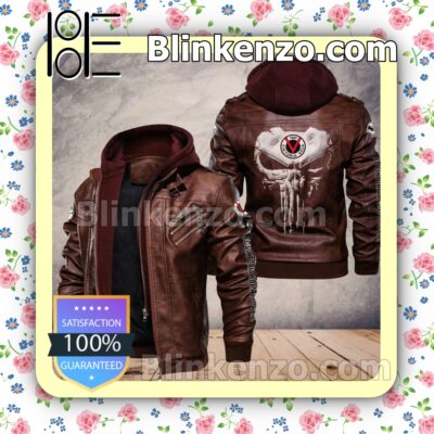 Viktoria Koln Club Leather Hooded Jacket a