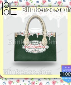 Whoville Est 1954 Bed And Breakfast Leather Totes Bag b