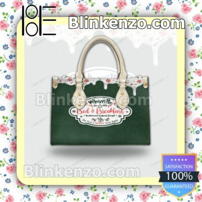 Whoville Est 1954 Bed And Breakfast Leather Totes Bag b