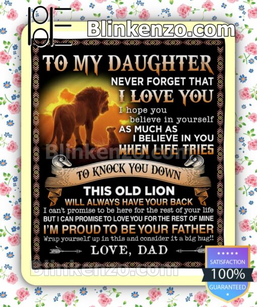 Lion To My Daughter Never Forget That I Love You Love Dad Throw Blanket