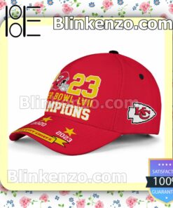 2023 Super Bowl LVII Champions Kansas City Chiefs Adjustable Hat a