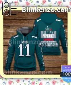 A. J. Brown 11 Beat The Chiefs Go Birds Philadelphia Eagles Pullover Hoodie Jacket