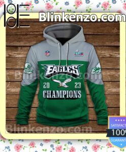 A. J. Brown 11 Eagles 2023 Champions Philadelphia Eagles Pullover Hoodie Jacket a