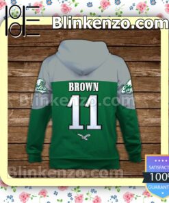 A. J. Brown 11 Eagles 2023 Champions Philadelphia Eagles Pullover Hoodie Jacket b
