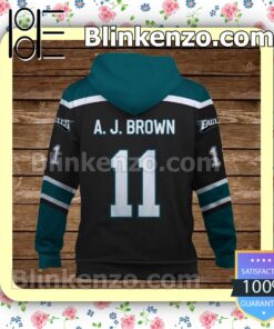 A. J. Brown 11 Eagles Team Philadelphia Eagles Pullover Hoodie Jacket b