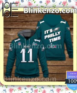 A. J. Brown 11 It Is Philly Time Philadelphia Eagles Pullover Hoodie Jacket