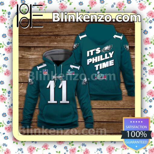 A. J. Brown 11 It Is Philly Time Philadelphia Eagles Pullover Hoodie Jacket