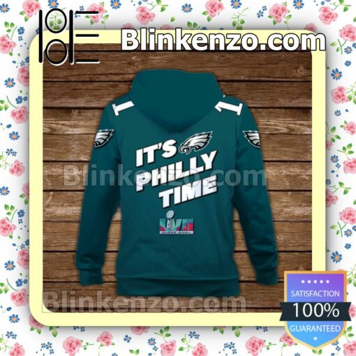 A. J. Brown 11 It Is Philly Time Philadelphia Eagles Pullover Hoodie Jacket b