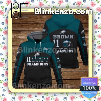 A. J. Brown 11 Super Bowl Champions Philadelphia Eagles Pullover Hoodie Jacket