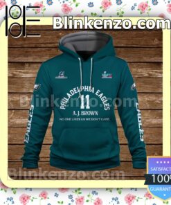 A. J. Brown 11 The More You Hate Us The Stronger We Are Philadelphia Eagles Pullover Hoodie Jacket a