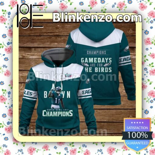 A. J. Brown Gamedays Are For The Birds Philadelphia Eagles Pullover Hoodie Jacket a