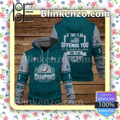 A. J. Brown If This Flag Offends You It Is Because Your Team Bad Philadelphia Eagles Pullover Hoodie Jacket