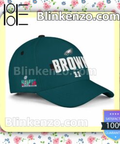 A.J. Brown Number 11 Super Bowl LVII Philadelphia Eagles Adjustable Hat a