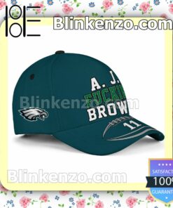 A.J. Fuckin Brown 11 Philadelphia Eagles Super Bowl LVII Adjustable Hat a