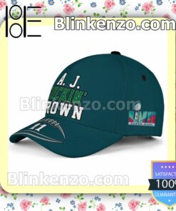 A.J. Fuckin Brown 11 Philadelphia Eagles Super Bowl LVII Adjustable Hat b