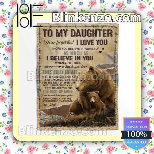 Bears To My Daughter I Believe In You Quilted Blanket