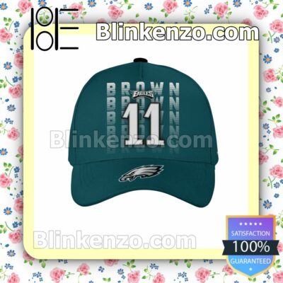 Brown 11 Super Bowl Champion Philadelphia Eagles Adjustable Hat