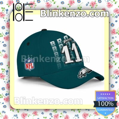 Brown 11 Super Bowl Champion Philadelphia Eagles Adjustable Hat a