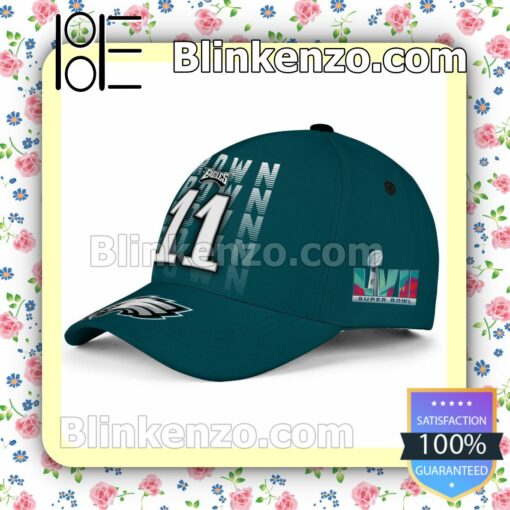 Brown 11 Super Bowl Champion Philadelphia Eagles Adjustable Hat b