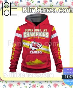 Chiefs 2023 Super Bowl Champions Kansas City Chiefs Pullover Hoodie Jacket a