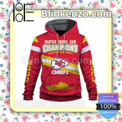 Chiefs 2023 Super Bowl Champions Kansas City Chiefs Pullover Hoodie Jacket a