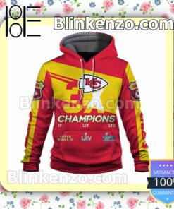 Chiefs 3X 2023 Super Bowl Champions Kansas City Chiefs Pullover Hoodie Jacket a