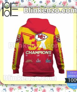 Chiefs 3X 2023 Super Bowl Champions Kansas City Chiefs Pullover Hoodie Jacket b