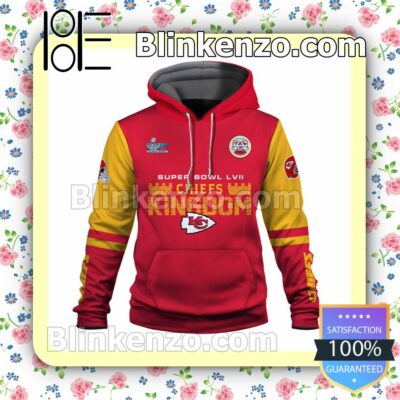 Chiefs Kingdom We Own The LVII Super Bowl Kansas City Chiefs Pullover Hoodie Jacket a