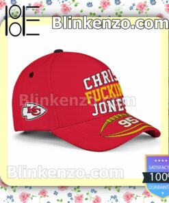 Chris Fuckin Jones 95 Kansas City Chiefs Adjustable Hat a