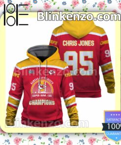 Chris Jones 95 Chiefs Team Kansas City Chiefs Pullover Hoodie Jacket
