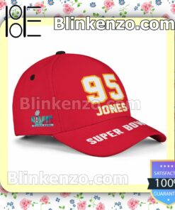Chris Jones 95 Kansas City Chiefs 2023 Super Bowl LVII Adjustable Hat a