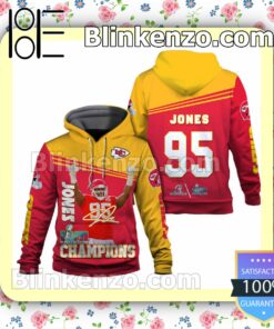 Chris Jones 95 Kansas City Chiefs AFC Champions Pullover Hoodie Jacket