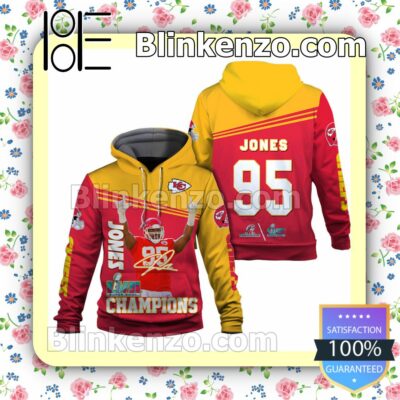 Chris Jones 95 Kansas City Chiefs AFC Champions Pullover Hoodie Jacket