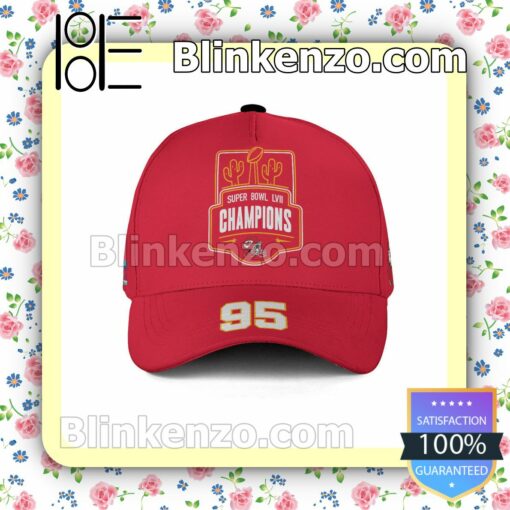 Chris Jones 95 Super Bowl LVII 2023 Champions NFL Kansas City Chiefs Adjustable Hat