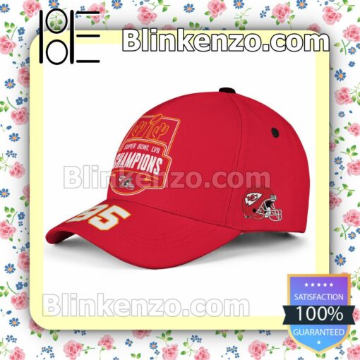 Chris Jones 95 Super Bowl LVII 2023 Champions NFL Kansas City Chiefs Adjustable Hat b