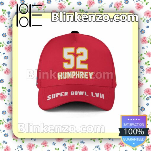 Creed Humphrey 52 Kansas City Chiefs 2023 Super Bowl LVII Adjustable Hat