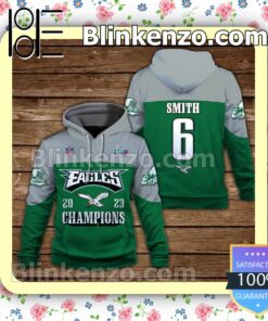 DeVonta Smith 6 Eagles 2023 Champions Philadelphia Eagles Pullover Hoodie Jacket