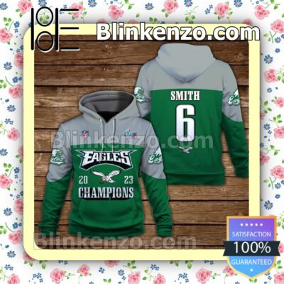 DeVonta Smith 6 Eagles 2023 Champions Philadelphia Eagles Pullover Hoodie Jacket