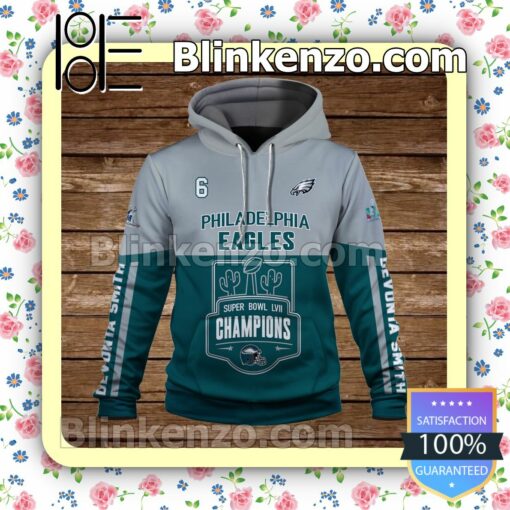 DeVonta Smith 6 Philadelphia Eagles Who Plays Better Than Us Pullover Hoodie Jacket a
