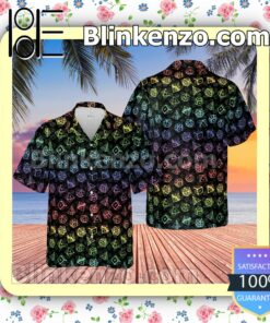 Dungeons And Dragons Rainbow Dice Set Hawaii Short Sleeve Shirt b