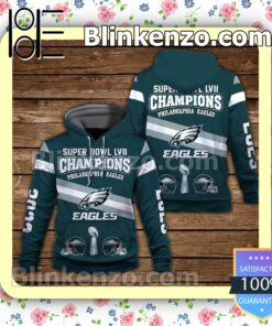 Eagles 2023 Super Bowl Champions Philadelphia Eagles Pullover Hoodie Jacket