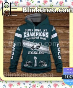 Eagles 2023 Super Bowl Champions Philadelphia Eagles Pullover Hoodie Jacket a